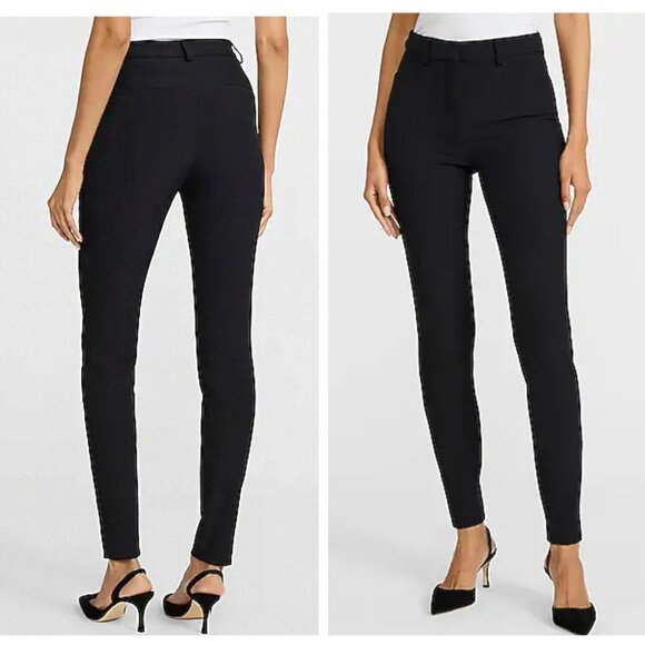 NWT Express Editor Pants 12 Black Twill High Rise Skinny - Picture 2 of 9